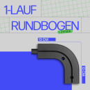 Gardinenschiene Komplettset inkl. Zubehör + 2er Set Rundbogen Schwarz 240cm (2x120cm) 1-läufig