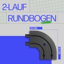 Gardinenschiene Komplettset inkl. Zubehör + 2er Set Rundbogen Schwarz 360cm (3x120cm) 2-läufig