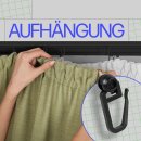 Gardinenschiene Komplettset inkl. Zubehör + 2er Set Rundbogen Schwarz 390cm (3x90/120cm) 1-läufig