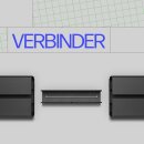 Gardinenschiene Komplettset inkl. Zubehör + 2er Set Rundbogen Schwarz 390cm (3x90/120cm) 1-läufig