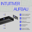 Gardinenschiene Komplettset inkl. Zubehör + 2er Set Rundbogen Schwarz 420cm (2x90/2x120cm) 1-läufig