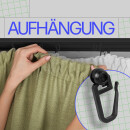 Gardinenschiene Komplettset inkl. Zubehör + 2er Set Rundbogen Schwarz 420cm (2x90/2x120cm) 1-läufig
