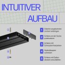 Gardinenschiene Komplettset inkl. Zubehör + 2er Set Rundbogen Schwarz 420cm (2x90/2x120cm) 2-läufig