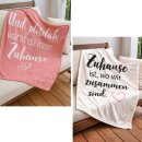 Kuscheldecke Flanell mit Spruch 130x160cm