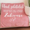 Kuscheldecke Flanell mit Spruch 130x160cm
