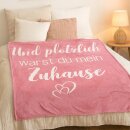 Kuscheldecke Flanell mit Spruch 130x160cm Rosa