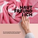 Kuscheldecke Flanell mit Spruch 130x160cm Rosa