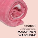 Kuscheldecke Flanell mit Spruch 130x160cm Rosa