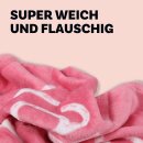 Kuscheldecke Flanell mit Spruch 130x160cm Rosa