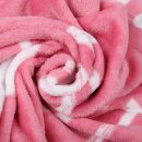 Kuscheldecke Flanell mit Spruch 130x160cm Rosa