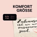 Kuscheldecke Flanell mit Spruch 130x160cm Weiß