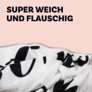 Kuscheldecke Flanell mit Spruch 130x160cm Weiß