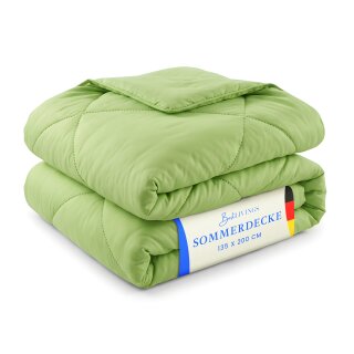 Sommerdecke Steppbett leicht Polyester Apfelgrün 135x200 cm