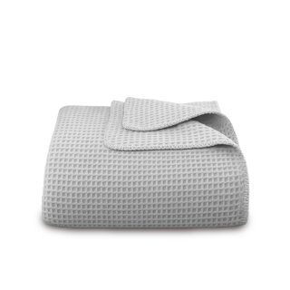 Sommerdecke Kuscheldecke Piqué Baumwolle/Polyester 140x200cm Hellgrau