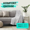 Sommerdecke Kuscheldecke Piqué Baumwolle/Polyester 140x200cm Hellgrau