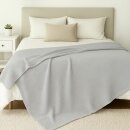 Sommerdecke Kuscheldecke Piqué Baumwolle/Polyester 140x200cm Hellgrau