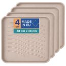Schuhabtropfschale Kunststoff 2er-/4er-Pack Beige 38x38...