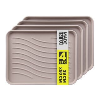 Schuhabtropfschale Kunststoff 2er-/4er-Pack Beige 50x38 cm 4 Stück