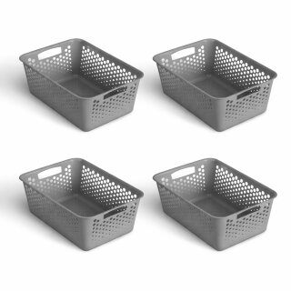 Aufbewahrungskorb Anthrazit 12,0l - 44x30x17 cm - 4er-Pack