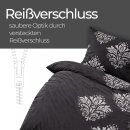 Bettwäsche-Set 2-teilig "Feinbiber" Winter Baumwolle/Polyester 135x200/80x80 cm Schwarz (Ornament)