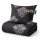 Bettwäsche-Set 2-teilig "Feinbiber" Winter Baumwolle/Polyester 135x200/80x80 cm Schwarz (Ornament)