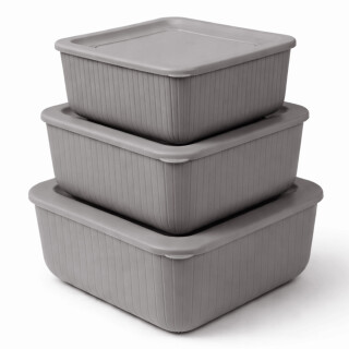 Frischhaltedose eckig 3er-Set Grau