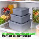 Frischhaltedose eckig 3er-Set Grau