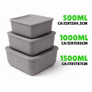 Frischhaltedose eckig 3er-Set Grau