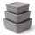 Frischhaltedose eckig 3er-Set Grau