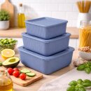 Frischhaltedose eckig 3er-Set Blau