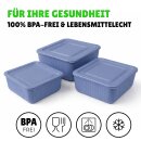 Frischhaltedose eckig 3er-Set Blau