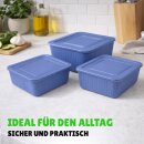 Frischhaltedose eckig 3er-Set Blau