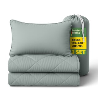 Reise Bettenset 2-tlg. inkl. Beutel Salbei