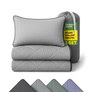 Reise Bettenset 2-tlg. inkl. Beutel Anthrazit