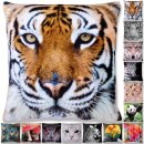 Kissenhülle Fotodruck 40x40 Tiger beige mit Füllung