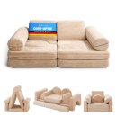 Spielsofa für Kinder Cord 11-teiliges Set modular Beige