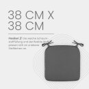 Stuhlkissen Sitzkissen mit Haltebändern Canvas Anthrazit 38x38cm 2er-Pack