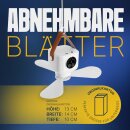 Mobiler Deckenventilator Akku Ø26 cm mit Fernbedienung, Aufhänger, Licht & Timer