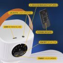 Mobiler Deckenventilator Akku Ø26 cm mit Fernbedienung, Aufhänger, Licht & Timer