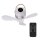 Mobiler Deckenventilator Akku Ø26 cm mit Fernbedienung, Aufhänger, Licht & Timer