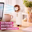 Handventilator 100 Stufen mit Akku, LED-Display & USB-C Creme