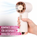 Handventilator 100 Stufen mit Akku, LED-Display & USB-C Creme