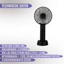 Mini Handventilator 3 Stufen mit Akku Schwarz
