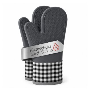 Silikon Ofenhandschuh 2er Pack - Grau