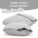Verwandlungsdecke 2 in 1 - 135x200 cm Grau