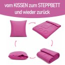 Verwandlungsdecke Kissendecke 2in1 50x50cm/135x200cm Fuchsia