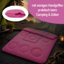 Verwandlungsdecke Kissendecke 2in1 50x50cm/135x200cm Fuchsia