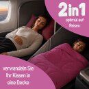 Verwandlungsdecke Kissendecke 2in1 50x50cm/135x200cm Fuchsia