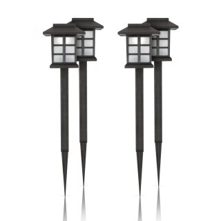 4er Set Solar Laterne Schwarz 38 cm hoch