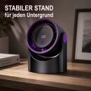 2-in-1 Tisch- & Wandventilator 5 Stufen mit USB-C & LED-Display, leise (22 dB), Schwarz